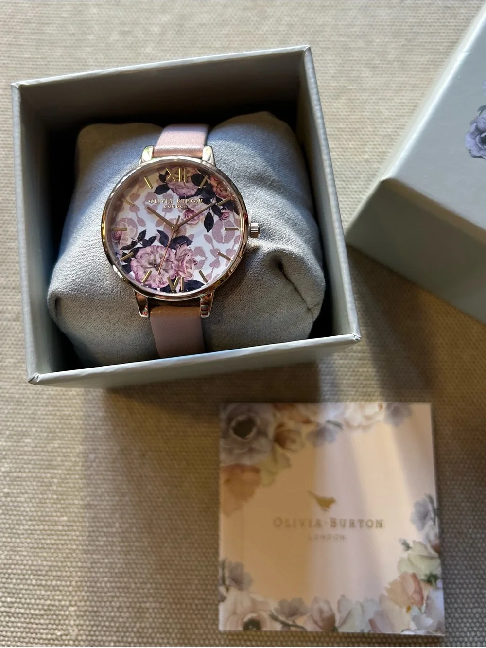 Olivia Burton Watch With 34mm Floral Face & Pink Band